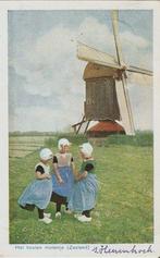 's-Heerenhoek molen klederdracht 3 meisjes kleur 1931, Ophalen of Verzenden, 1920 tot 1940, Gelopen, Zeeland