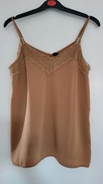 Top hemdje met kant Vero moda bruin mt XS, Gedragen, Maat 34 (XS) of kleiner, Zonder mouw, Ophalen of Verzenden