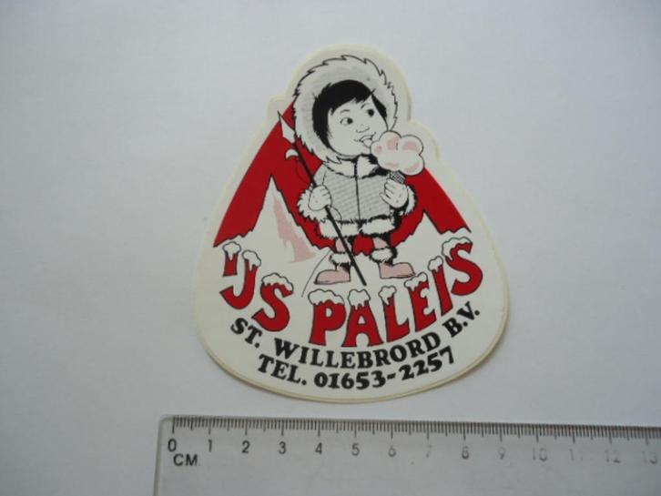 sticker oud IJS PALEIS strip Sint Willebrord brabant eskimo, Verzamelen, Stickers, Zo goed als nieuw, Bedrijf of Vereniging, Ophalen of Verzenden