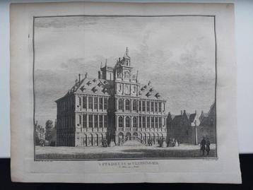 12 / Stadhuis Vlissingen Gravure uit 1747 door J.C. Philips beschikbaar voor biedingen