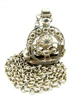 Zilveren jasseronketting met cachet hanger, 71 cm.