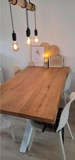 Boomstam Eettafel van Eiken - 160x90cm, Ophalen, 200 cm of meer, 50 tot 100 cm, Zo goed als nieuw