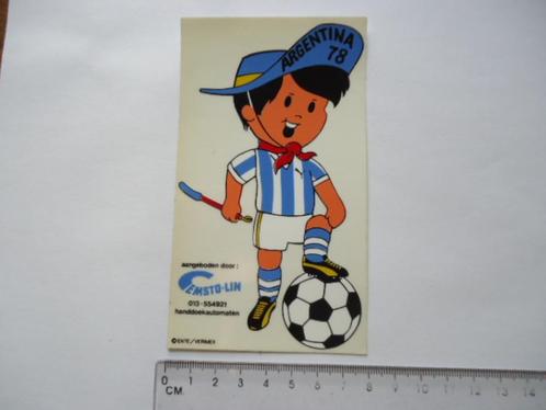 sticker oud Voetbal 1978 Argentina WK Worldcup mascotte, Verzamelen, Stickers, Zo goed als nieuw, Bedrijf of Vereniging, Verzenden