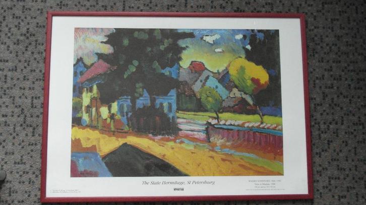 KANDINSKY ; fraai ingelijst kunstwerk, goedkoop, Antiek en Kunst, Kunst | Litho's en Zeefdrukken, Ophalen of Verzenden