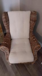 Landelijke Wing Chair riet, Huis en Inrichting, Fauteuils, Ophalen, 50 tot 75 cm, Riet of Rotan, 75 tot 100 cm