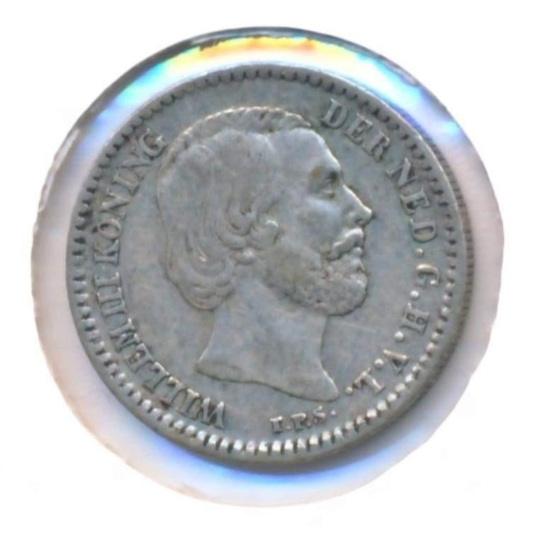 Nederland 10 Cent 1869 Willem III, Koning Willem III, Zilver, Ophalen of Verzenden, 10 cent