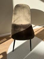 Eetkamerstoelen 4 stuks samen €50 olijfgroene suede, Huis en Inrichting, Stoelen, Ophalen, Gebruikt, Overige kleuren, Vier