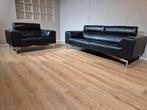Leolux Howlo 3 zits + Loveseat - Zwart - Leder - Design, Driepersoons, Ophalen of Verzenden, Zo goed als nieuw, Metaal