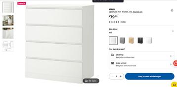IKEA Malm kast - 4 lades - 80cm breed - afbeelding 3