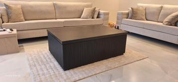 Luxe moderne eikenlook salontafel 120x80x45cm mat zwart beschikbaar voor biedingen