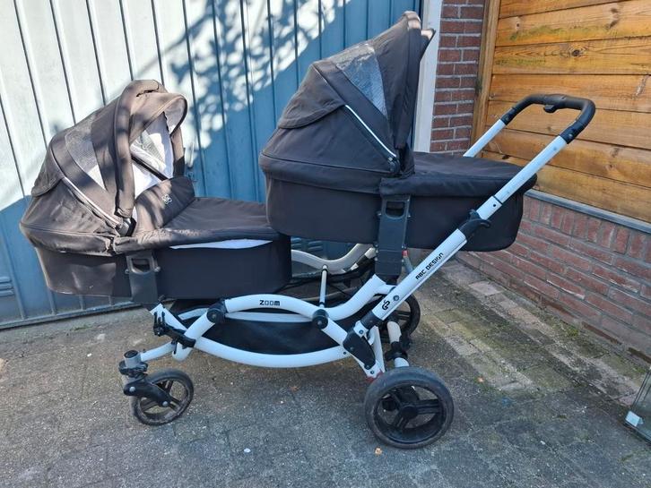ABC Design Zoom tweeling/duowagen - zwart/wit, Kinderen en Baby's, Tweelingen en Meerlingen, Gebruikt, Kinderwagen of Buggy, Ophalen of Verzenden