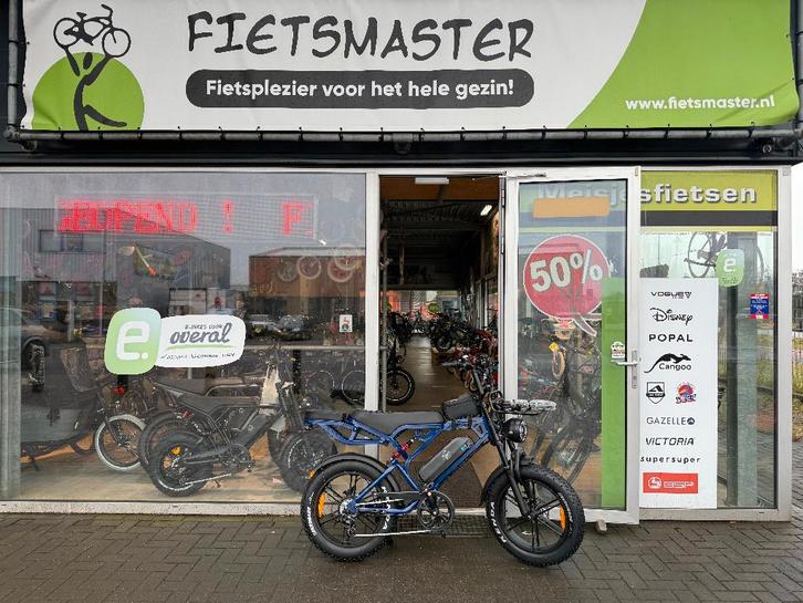 FIETSMASTER V20 FATBIKE PRO PLUS UPGRADE E BIKE BLAUW OP=OP!, Fietsen en Brommers, Elektrische fietsen, Nieuw, Overige merken
