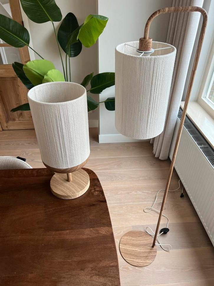 Light & Living Dania japandi vloer en tafellamp set, Huis en Inrichting, Lampen | Vloerlampen, Zo goed als nieuw, 150 tot 200 cm