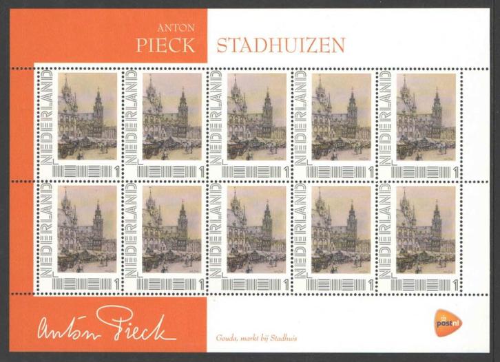 Postzegels Anton Pieck: Stadhuizen, Postzegels en Munten, Postzegels | Nederland, Postfris, Na 1940, Ophalen of Verzenden