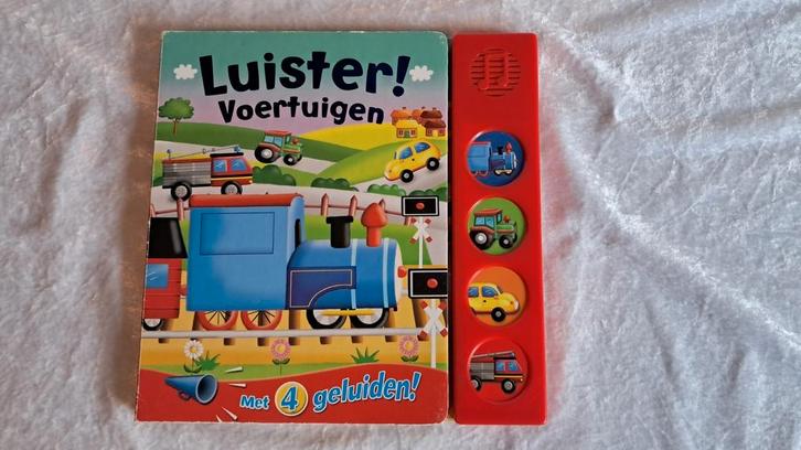z.g.a.n. Geluidenboek, Luister! Voertuigen, Kartonboek trein, Boeken, Kinderboeken | Baby's en Peuters, Zo goed als nieuw, Ophalen of Verzenden