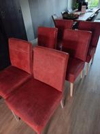 6 leren stoelen, Huis en Inrichting, Stoelen, Ophalen, Gebruikt, Overige kleuren, Leer