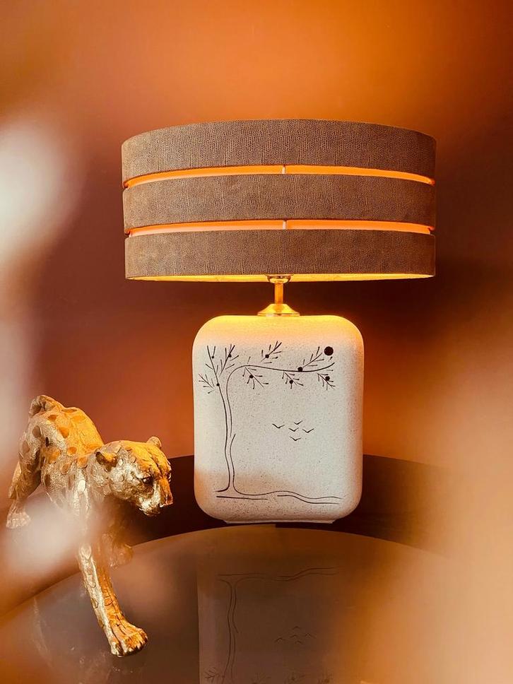 Unieke Bohemian/Japandi tafellamp, Huis en Inrichting, Lampen | Tafellampen, Ophalen of Verzenden