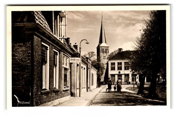 Nijland, Verzamelen, Ansichtkaarten | Nederland, Ongelopen, Friesland, 1940 tot 1960, Ophalen of Verzenden