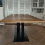 massieve eiken houten tafel, 200 cm of meer, 100 tot 150 cm, Rechthoekig, Eikenhout