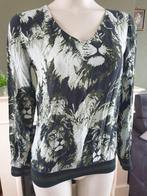 Geisha leeuwen groene shirt top XS 34 Gratis verzenden, Geisha, Verzenden, Zo goed als nieuw, Lange mouw