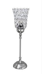 2 tafellampen glas - chroom, Ophalen of Verzenden, Zo goed als nieuw, Glas