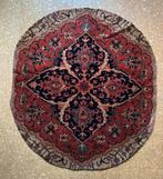 Perzisch ovaal wollen tafelkleed - Oud Hollands 82 x 91 cm, Perzisch Oud Hollands Bruin café, Gebruikt, 50 tot 100 cm, Crème