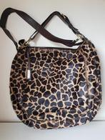 Schoudertas ABRO Leopard, leer, zwart/bruin, Sieraden, Tassen en Uiterlijk, Tassen | Damestassen, Ophalen of Verzenden, Zo goed als nieuw