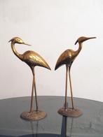 Hollywood regency brass sculptures Birds - vintage design, Ophalen of Verzenden