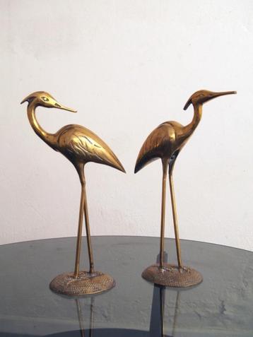 Hollywood regency brass sculptures Birds - vintage design beschikbaar voor biedingen