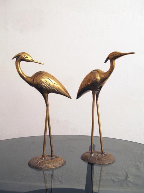 Hollywood regency brass sculptures Birds - vintage design, Antiek en Kunst, Kunst | Designobjecten, Ophalen of Verzenden
