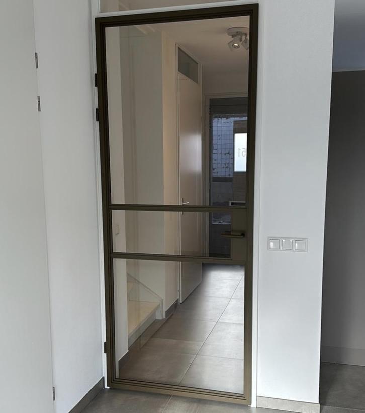 Aluminium binnendeuren met glas in Zwart en Brons, Doe-het-zelf en Verbouw, Deuren en Horren, Nieuw, Binnendeur, 200 tot 215 cm