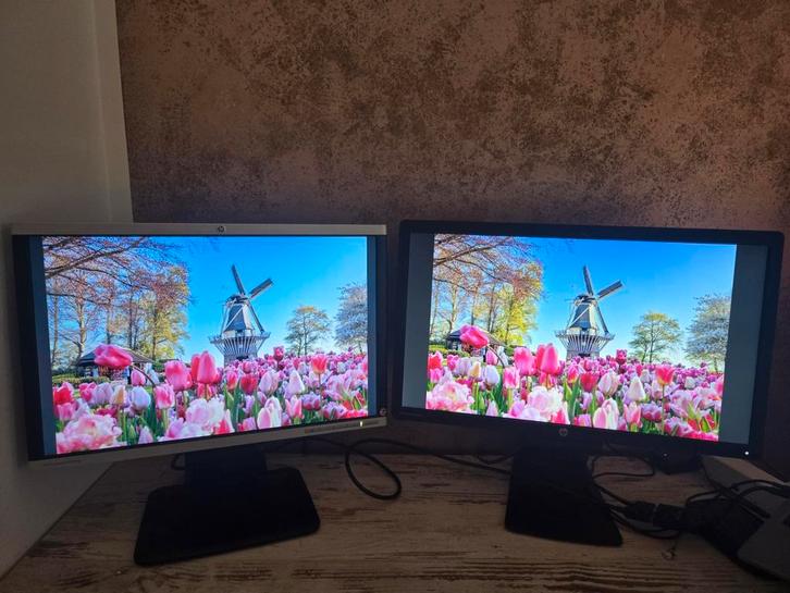 HP Computerschermen - Goed Gebruikt, Computers en Software, Monitoren, Gebruikt, 60 Hz of minder, DVI, VGA, Gaming, In hoogte verstelbaar