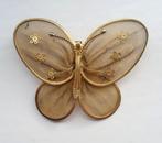 Broche tevens hanger Vlinder. Filigrain. Goudkleurig., Sieraden, Tassen en Uiterlijk, Broches, Ophalen of Verzenden, Zo goed als nieuw