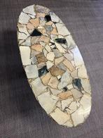 Vintage salontafel met natuursteen, 100 tot 150 cm, Minder dan 50 cm, Jaren 70, Metaal