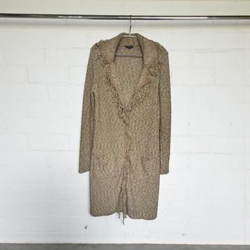 Caroline Biss Vest Maat 40 Beige Bruin Gebreid Franjes Lang beschikbaar voor biedingen