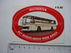 sticker Rode Kruis autobus Van Hool oldtimer retro bus, Verzamelen, Stickers, Verzenden