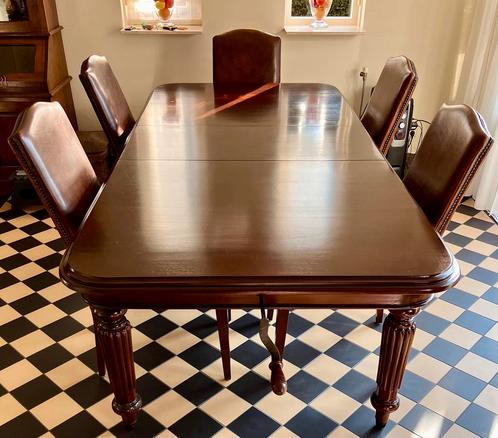 Mahoniehouten tot 290 cm klassieke eetkamer tafel, Huis en Inrichting, Complete eetkamers, Gebruikt, Ophalen