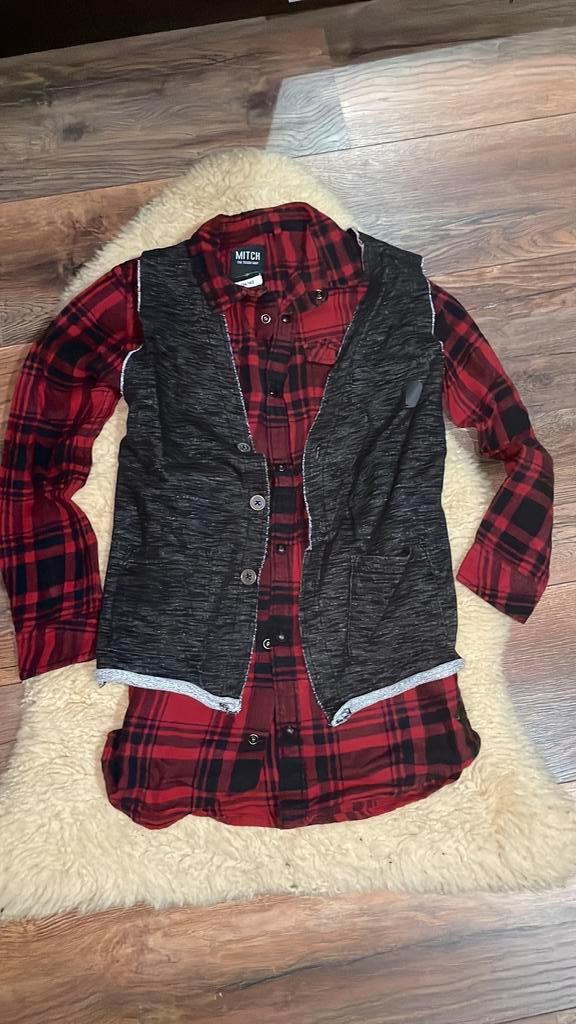 Stoer setje van Mitch, Kinderen en Baby's, Kinderkleding | Maat 134, Zo goed als nieuw, Jongen, Overhemd of Blouse, Ophalen of Verzenden