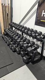 Complete Set Hex Dumbbells + Rek – Nieuw & Ongebruikt!, Sport en Fitness, Fitnessmaterialen, Ophalen, Nieuw, Benen, Dumbbell