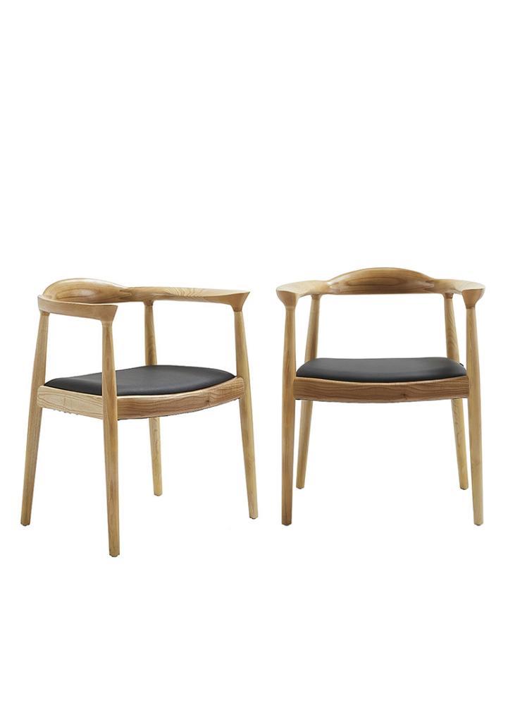 OHNO Kennedy Eetkamerstoel - Naturel - € voor €650, Huis en Inrichting, Stoelen, Nieuw, Eén, Hout, Leer, Overige kleuren, Ophalen of Verzenden
