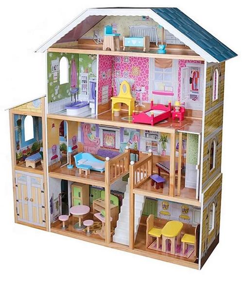 Houten poppenhuis groot 120cm hoog inclusief meubels, Kinderen en Baby's, Speelgoed | Poppenhuizen, Gebruikt, Poppenhuis, Ophalen of Verzenden
