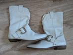 Witte leren laarzen - maat 37, Kleding | Dames, Ophalen of Verzenden, Gedragen, Wit, Hoge laarzen