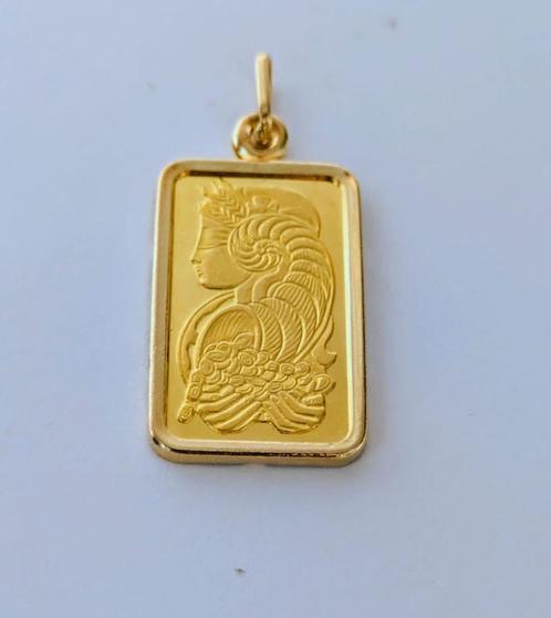 Gouden Hanger baartje met 5g PAMP Suisse Goudbaar 24K 99,99, Postzegels en Munten, Edelmetalen en Baren, Goud, Ophalen of Verzenden