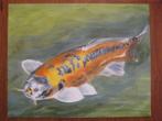 Handgeschilderd: Koi Karper 50 x 40 cm., Huis en Inrichting, Woonaccessoires | Schilderijen, Tekeningen en Foto's, Minder dan 50 cm