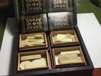 Mooi ingelegd met messing kistje met fiches van been, Antiek en Kunst, Ophalen of Verzenden