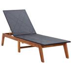 Ligbed poly rattan en massief acaciahout €139, Ophalen of Verzenden, Nieuw