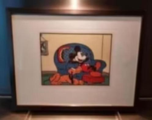 Mickey Mouse in stoel met Pluto (Disney 5832), Verzamelen, Disney, Zo goed als nieuw, Beeldje of Figuurtje, Mickey Mouse, Ophalen of Verzenden