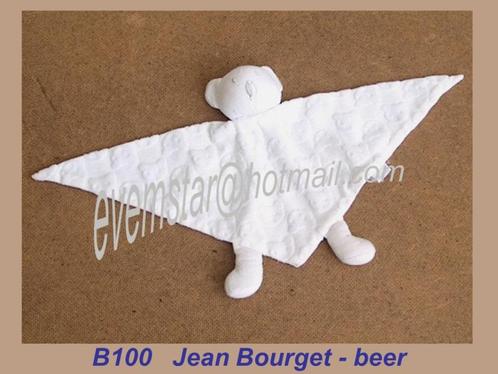 B100 Beer - Jean Bourget : wit tutlapje met berenkopje, Kinderen en Baby's, Speelgoed | Knuffels en Pluche, Zo goed als nieuw