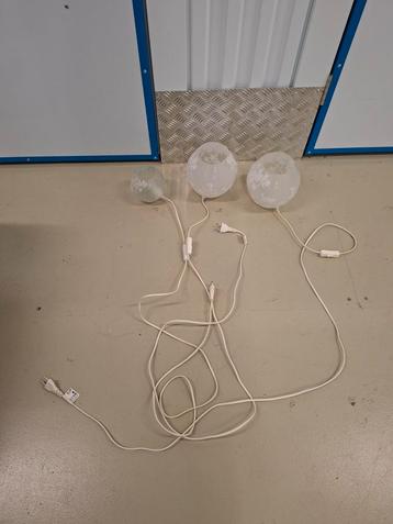 3x Ikea Glazen Bol Lampen met Bloemmotief  beschikbaar voor biedingen