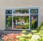 Houten kozijn met ramen met HR++ glas, Ophalen, Gevelraam of Ruit, Gebruikt, 160 cm of meer